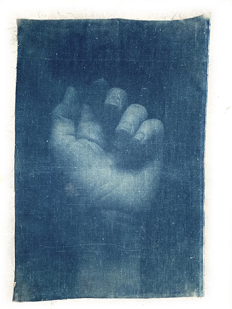 Adam Jeppesen, Work no.133 (the pond), 2019, Cyanotype sur lin, 109.5 x 74.5 cm